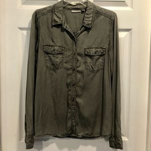 Halogen button down shirt, army green, medium